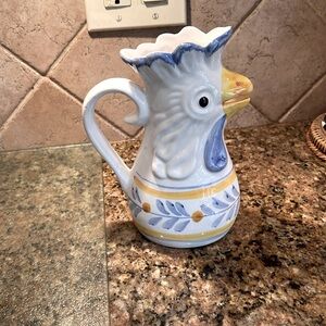 Vintage Rooster Ceramic Pitcher